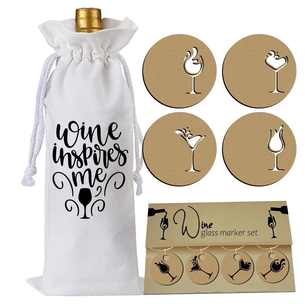 Wine Bag Gift Set – Wine Inspires Me – PappaJoe Originals